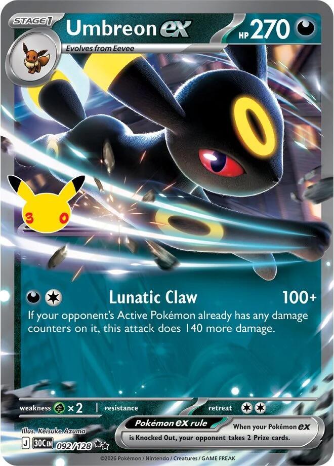 Umbreon ex - 092/128 - Double Rare - 30th Celebration