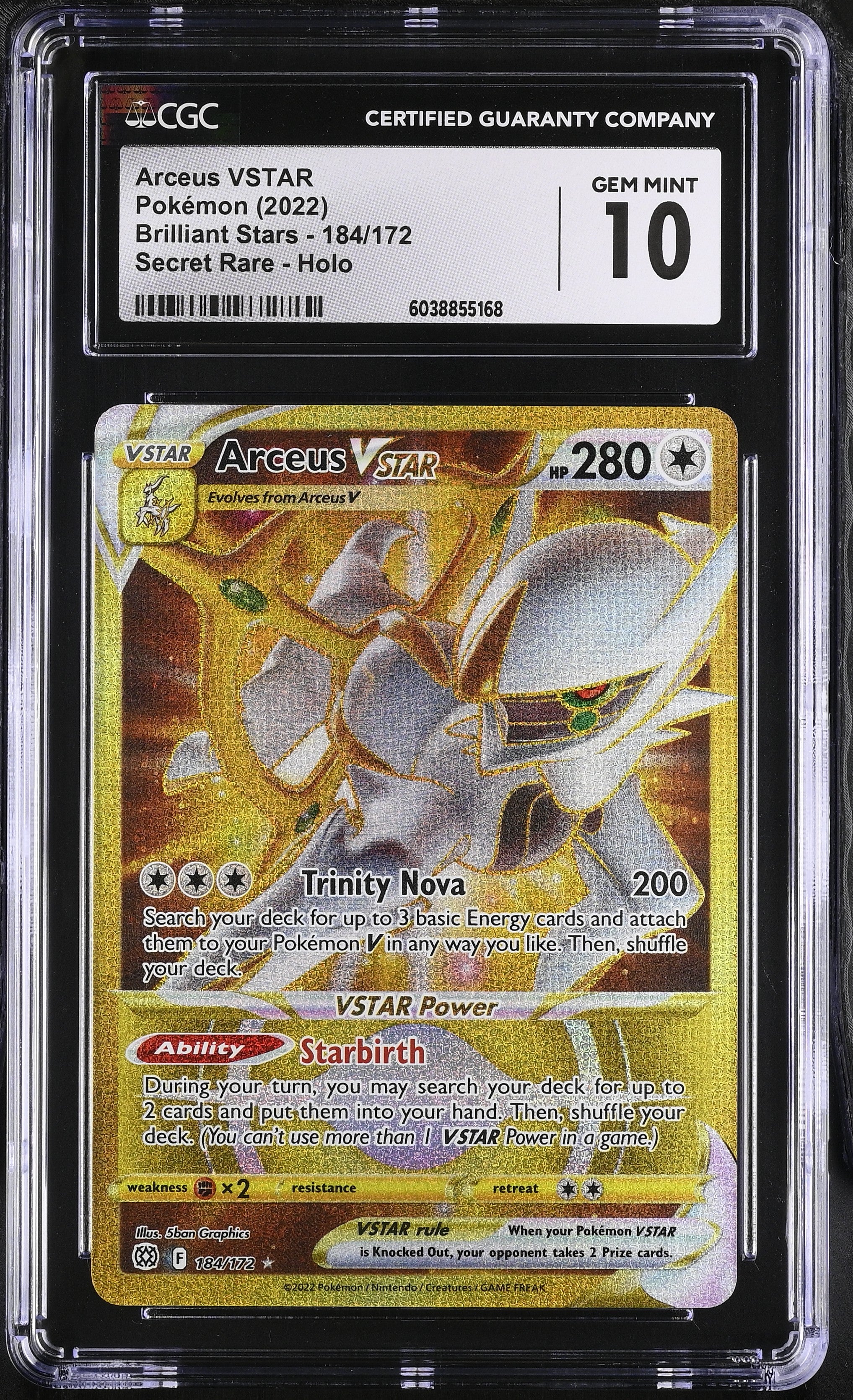 Arceus Vstar Secret Rare #184 CGC 10