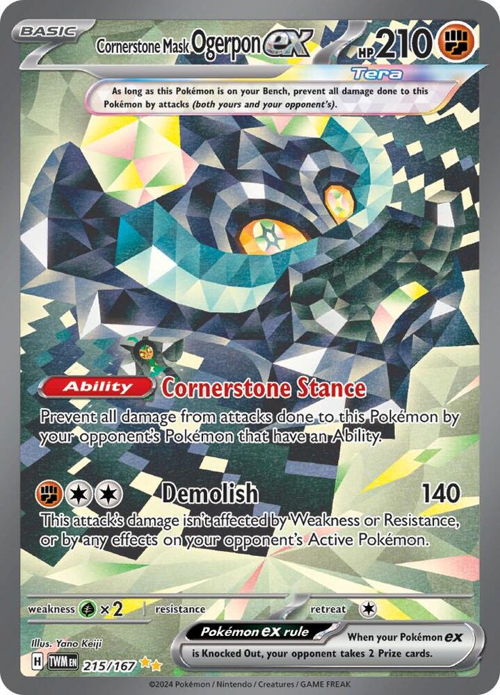 Cornerstone Mask Ogerpon ex - 215/167 | Twilight Masquerade | Pokémon ...