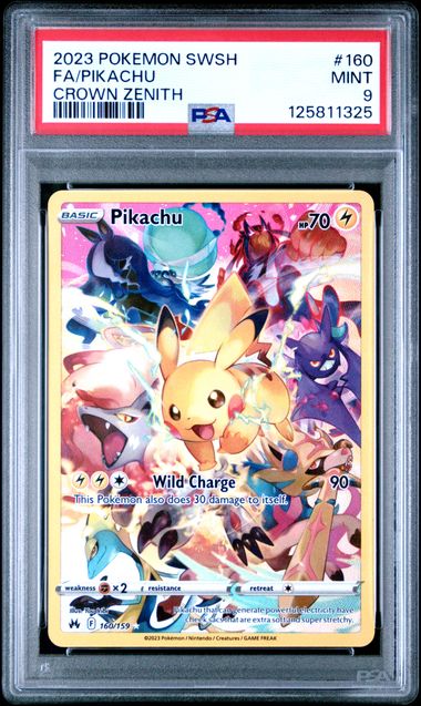 Pikachu Secret Rare #160 PSA 9