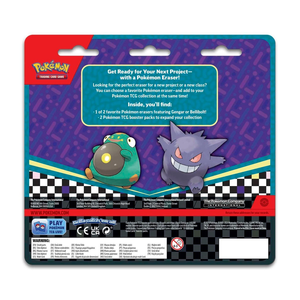 Pokémon TCG: 2 Booster Packs & Bellibolt/Gengar Eraser