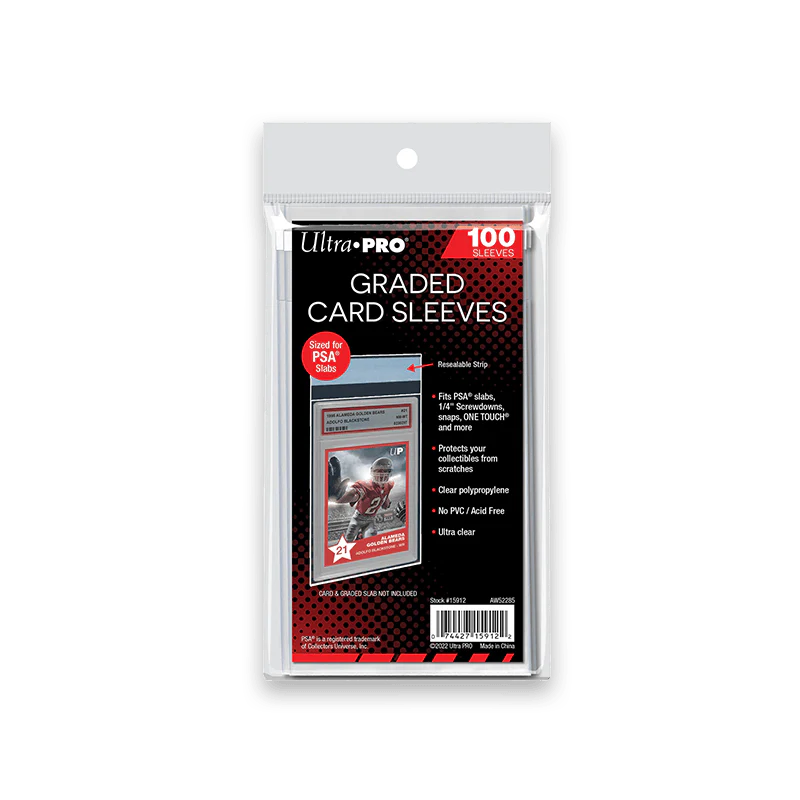 Ultra Pro - PSA Graded Card Slab Resealable Sleeves (100 ct.) - Clear, Polypropylene