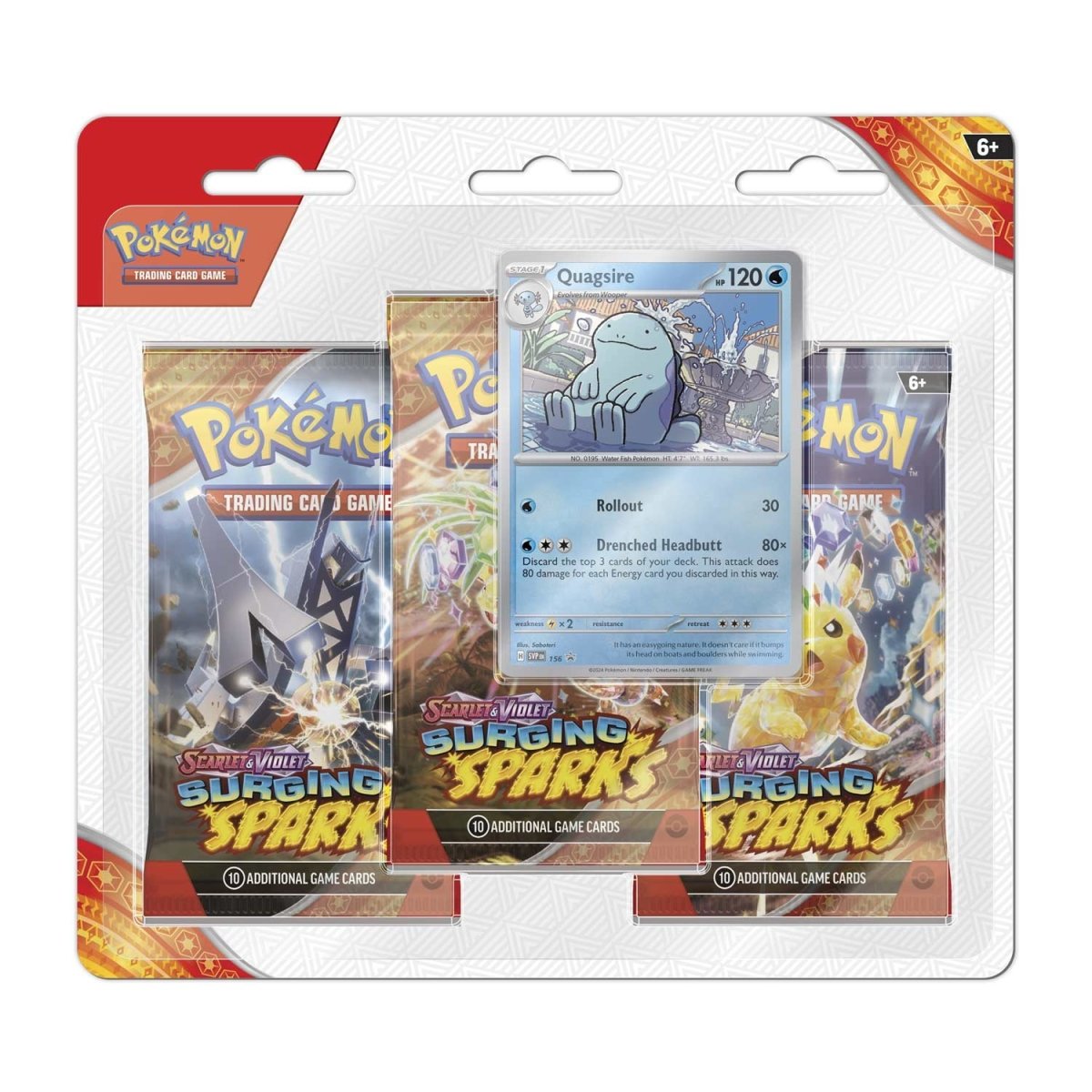 Pokémon TCG: Scarlet & Violet-Surging Sparks 3-pack Blister [Zapdos/Quagsire]