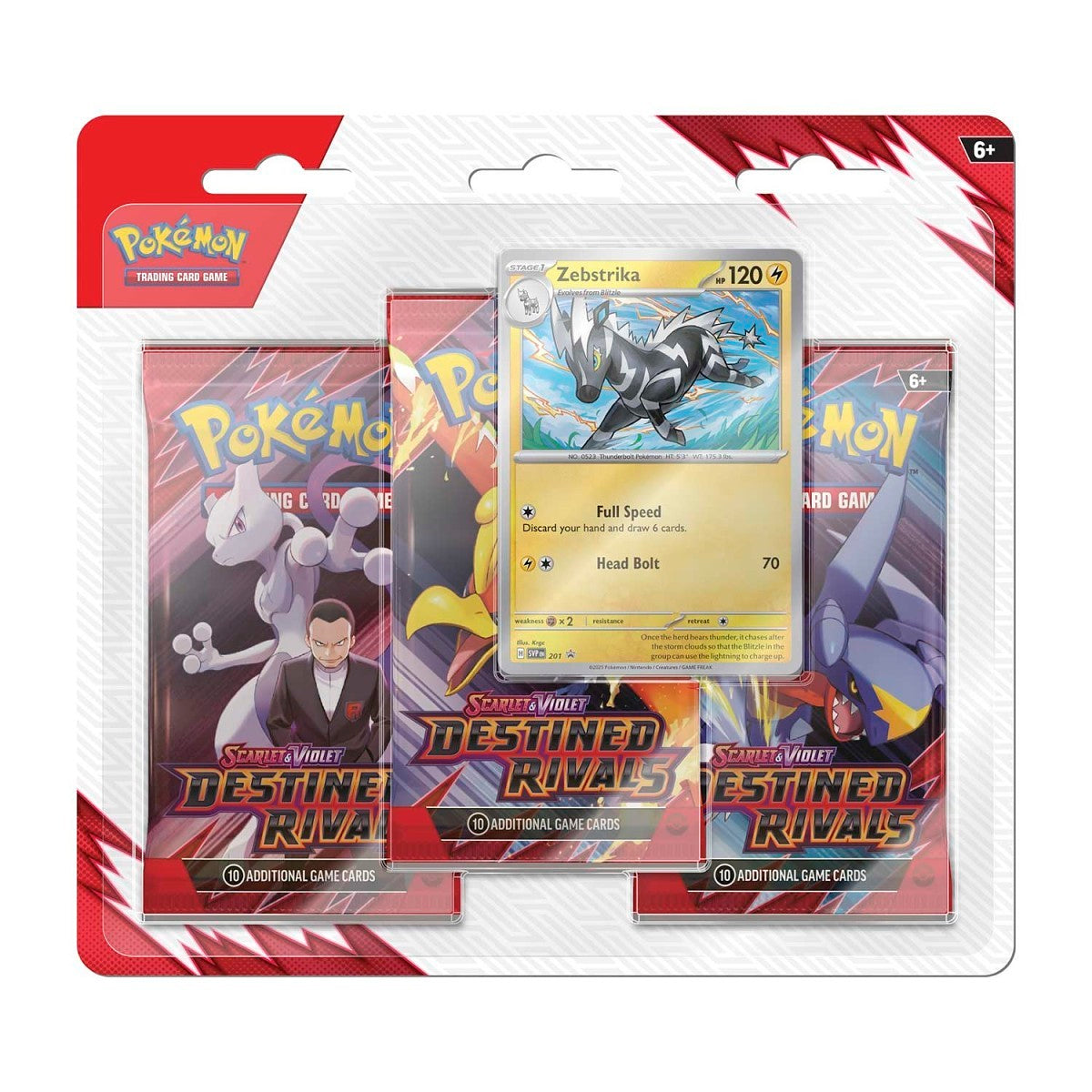 Pokémon TCG: Scarlet & Violet-Destined Rivals 3-pack Blister [Kangaskhan/Zebstrika]