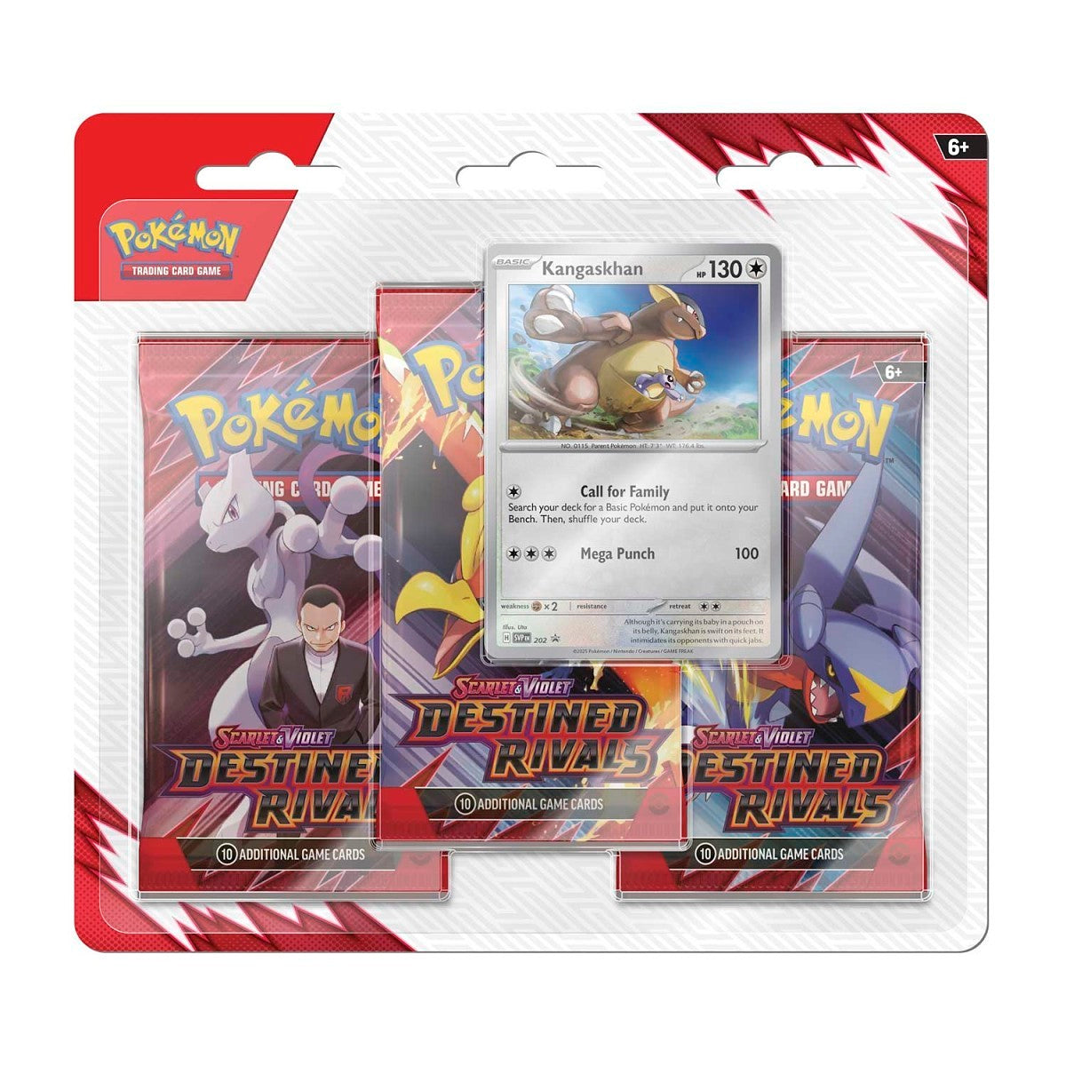Pokémon TCG: Scarlet & Violet-Destined Rivals 3-pack Blister [Kangaskhan/Zebstrika]