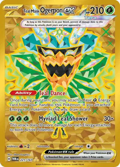 Teal Mask Ogerpon ex 221/167 | Twilight Masquerade | Pokémon Singles ...